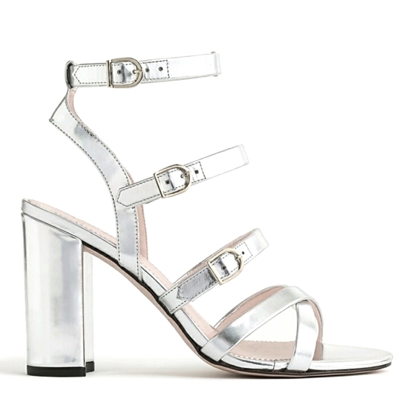 J. Crew Shoes - J.Crew🆕️ Metallic Silver Stella Sandals 7